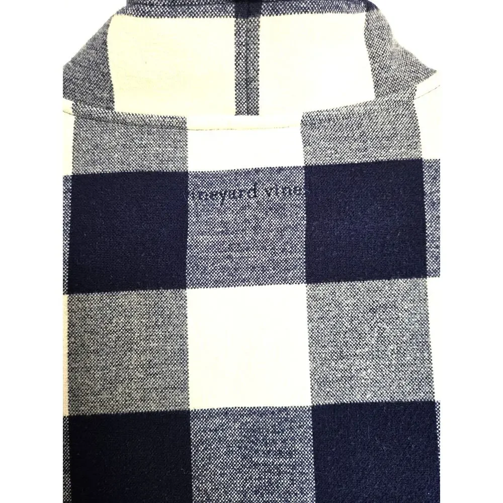 Vineyard Vines Buffalo Check Mock Neck Plaid Print Pullover Sweatshirt Blue XS - Picture 6 of 6